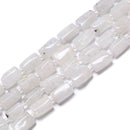 Natural Rainbow Moonstone Faceted Cylinder Tube Beads Size 8x10mm 15.5'' Strand