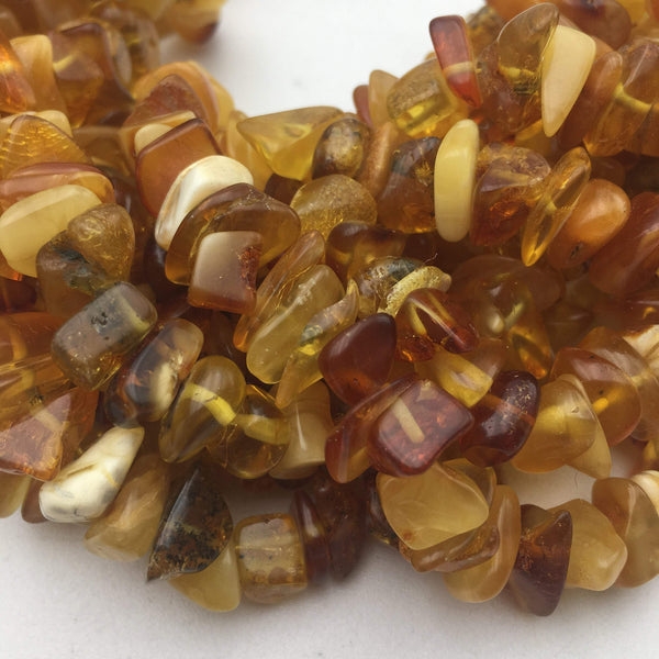 amber irregular pebble nugget Chips beads
