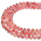 Natural Strawberry Quartz Faceted Round Teardrop Beads Size 6mm 15.5'' Strand