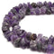 Amethyst Rough Nugget Chunks Center Drill Beads Approx 7x15mm 15.5" Strand