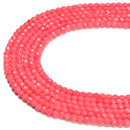 Pink Bamboo Coral Faceted Round Beads Size 2mm 3mm 4mm 15.5'' Strand