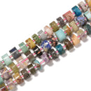 Mixed Natural Gemstone Rondelle Wheel Disc Beads Size 9-11mm 15.5'' Strand