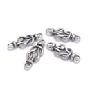925 Sterling Silver Anti-Silver Color Rope Connector Size 8.5x17mm 2Pcs Per Bag