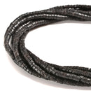 Natural Black Lava Rock Heishi Disc Beads Size 2x4mm 15.5'' Strand