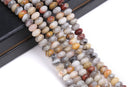 natural crazy agate smooth rondelle beads