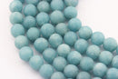 large hole blue sponge quartz matte round beads