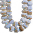 blue lace agate faceted octagon beads 