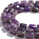 amethyst faceted rectangle cylinder drum barrel beads
