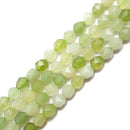 natural green jade faceted star cut loose beads