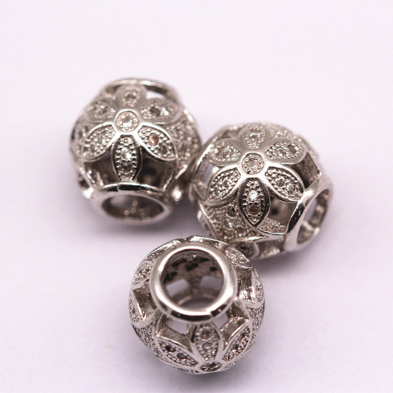 silver plated ball shape charm 