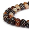 brown Striped agate smooth round beads