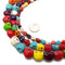 Multi-Color Howlite Turquoise Skull Beads 6x8mm 8x10mm 10x12mm 15.5" Strand
