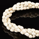 White Turquoise Rice Shape Beads Size 6x8mm 15.5'' Strand