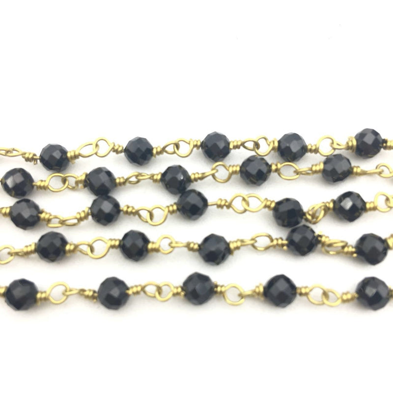 spinel gold plated brass rosary chain