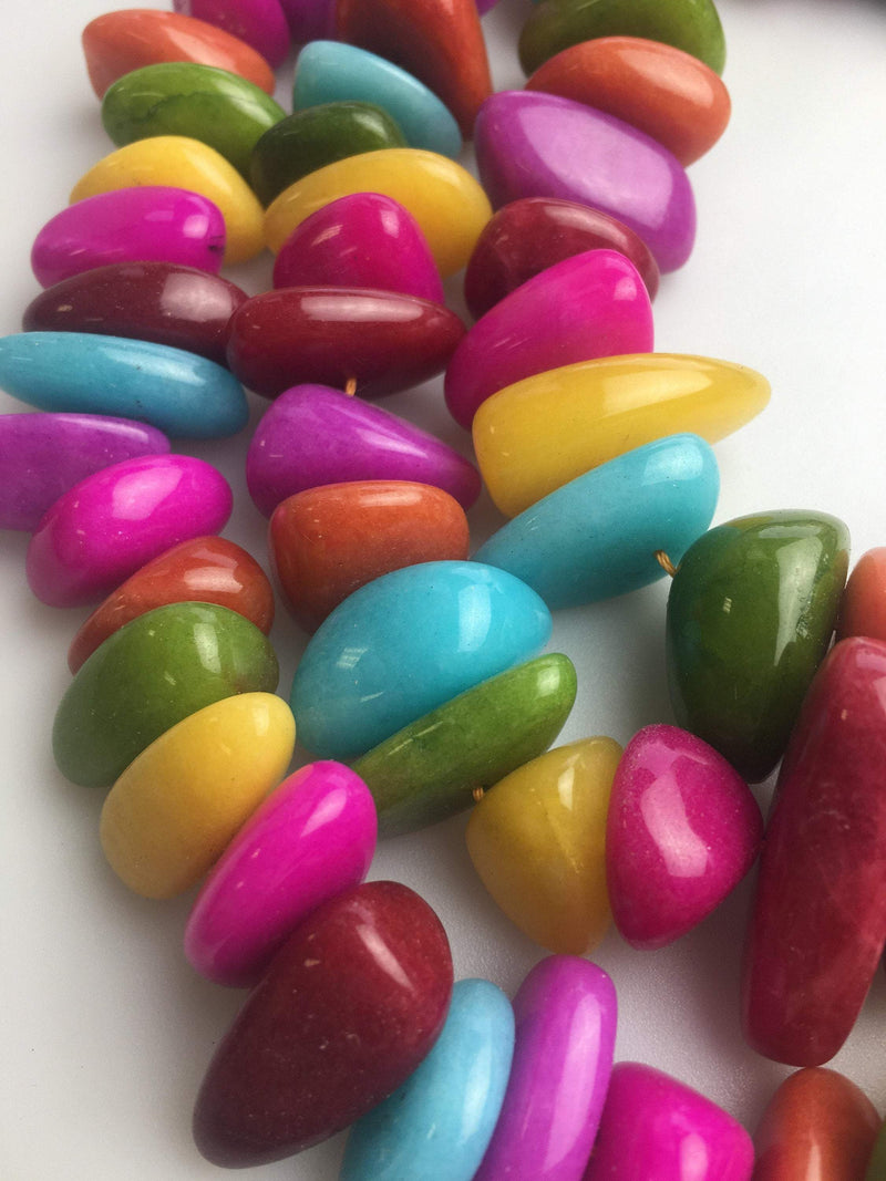 colorful candy dyed jade irregular nugget Chips beads