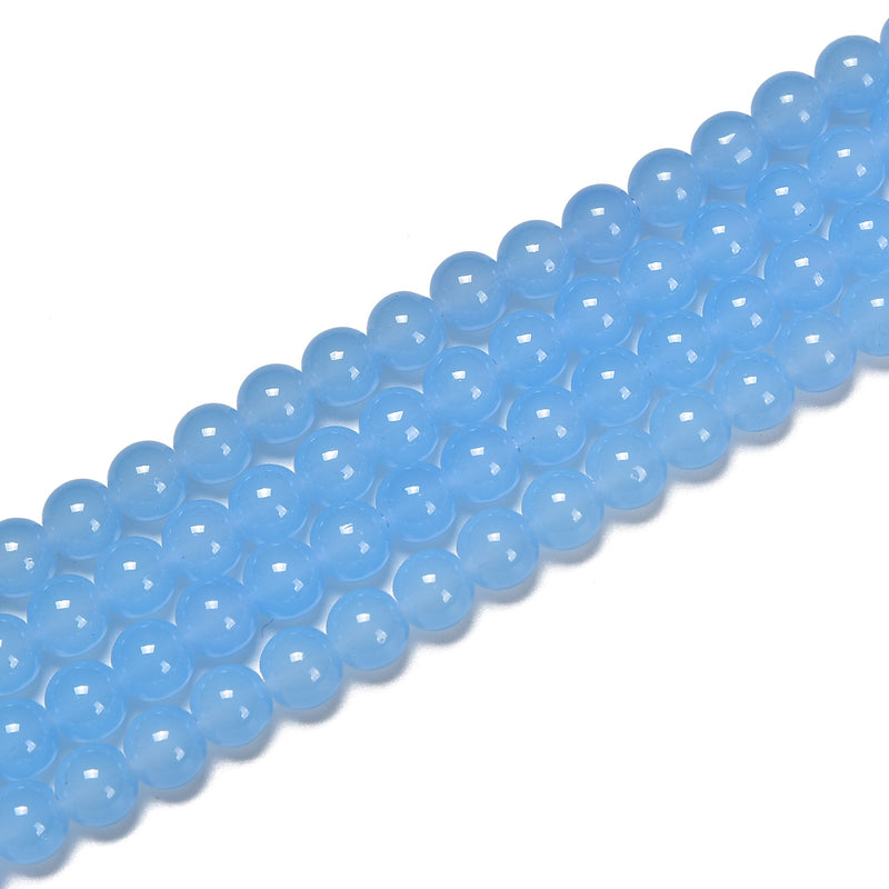 4mm Round Glass Beads - Light Blue Marble - 120 Beads – funkyprettybeads