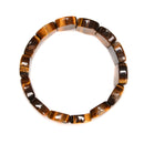 Yellow Tiger's Eye Double Drill Oval Shape Beads Bracelet Size 15x20mm Length 7.5"