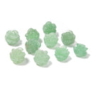 Green Aventurine Hand Carved Rose Flower Gemstone Beads 10mm 12mm 10pcs Per Str