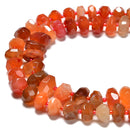 Carnelian Faceted Nugget Chunks Center Drill Beads Size 13-15mm 15.5'' Strand