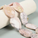 Pink Opal Rectangle Slice Faceted Octagon Beads Approx 30x40mm 15.5" Strand