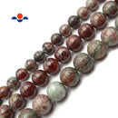 Natural Kashgar Garnet Smooth Round Beads 10mm 12mm 14mm 15.5" Strand