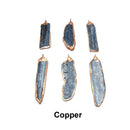 Kyanite Sword Pendant Silver/Gold/Copper Edge Approx 15x55mm Sold Per Piece