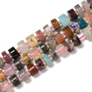 03 Mixed Gemstone Rondelle Wheel Disc Beads Size 10-11mm 11-12mm 15.5'' Srtand