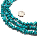 Blue Green Magnesite Turquoise Irregular Nugget Chips Beads 5-8mm 15.5" Strand