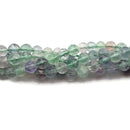 Natural Fluorite Faceted Round Beads 5mm 6mm 15.5" Strand