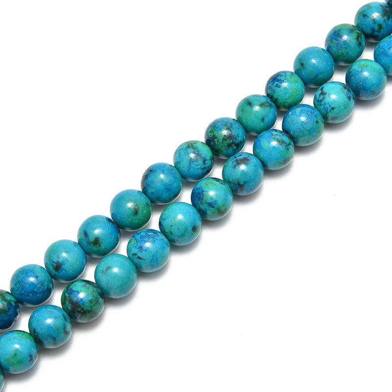 2.0mm Large Hole Azurite Smooth Round Beads Size 6mm 8mm 10mm 15.5" Strand