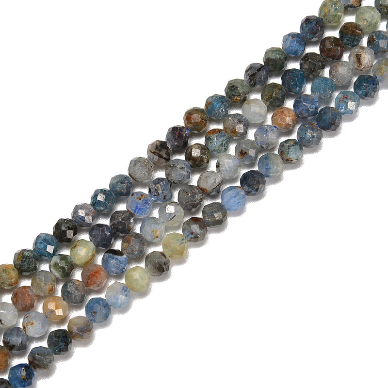 Natural Multi Color Kyanite Faceted Round Beads Size 4mm 15.5'' Strand