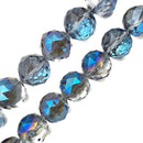 Clear Blue AB Crystal Glass Faceted Balls Chandelier Sun Catcher Beads 24mm 28mm 8" Strand