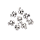 925 Sterling Silver Cross Beads Size 7.2x9mm 4pcs per Bag