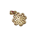 clover charm gold plated copper with micro pave clear zircon