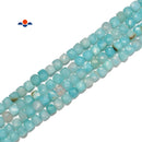 Natural Amazonite Faceted Square Cube Dice Beads Size 4mm 15.5" Strand