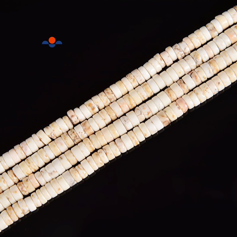 Multi White Turquoise Heishi Discs Beads Size 2x4mm 15.5" Strand