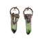 Green Quartz Copper Plated Wrapped Point Pendant With Amethyst Size 60-65mm