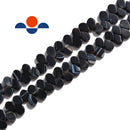black Striped agate flat teardrop side hole beads