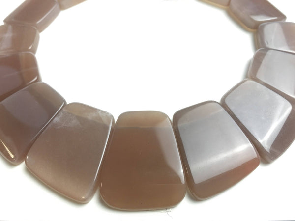 natural gray moonstonegraduated trapezoid slab slice beads