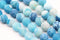 light blue fire agate Crackled matte round beads