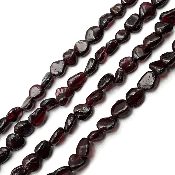 Natural Garnet Irregular Pebble Nugget Beads Approx 6-8mm 15.5" Strand