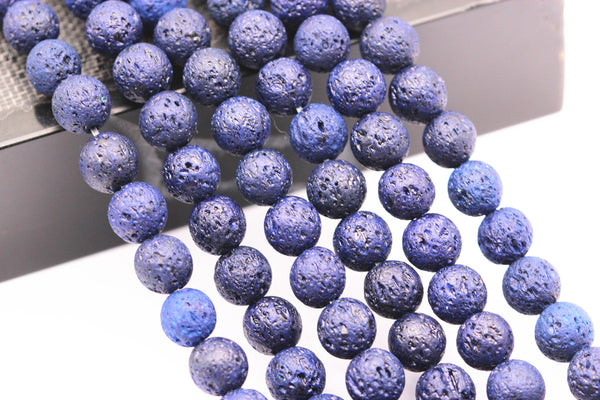 dark blue lava rock stone beads