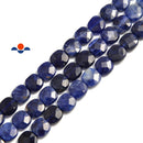 sodalite faceted flat square beads