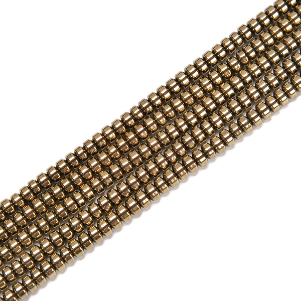 Titanium Hematite Pyrite Tone Rondelle Beads Size 2x3mm 2x4mm 15.5'' Strand