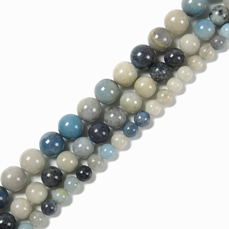 Natural Multi Blue Trolleite Smooth Round Beads Size 6mm 7.5-8mm 8mm 10mm 15.5'' Strand
