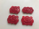 red bamboo coral hand carved flower pendant