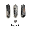 Black Tourmalinated Quartz Double Terminated Points Healing Crystal Wands 4" in.