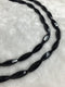black onyx faceted rice shape beads