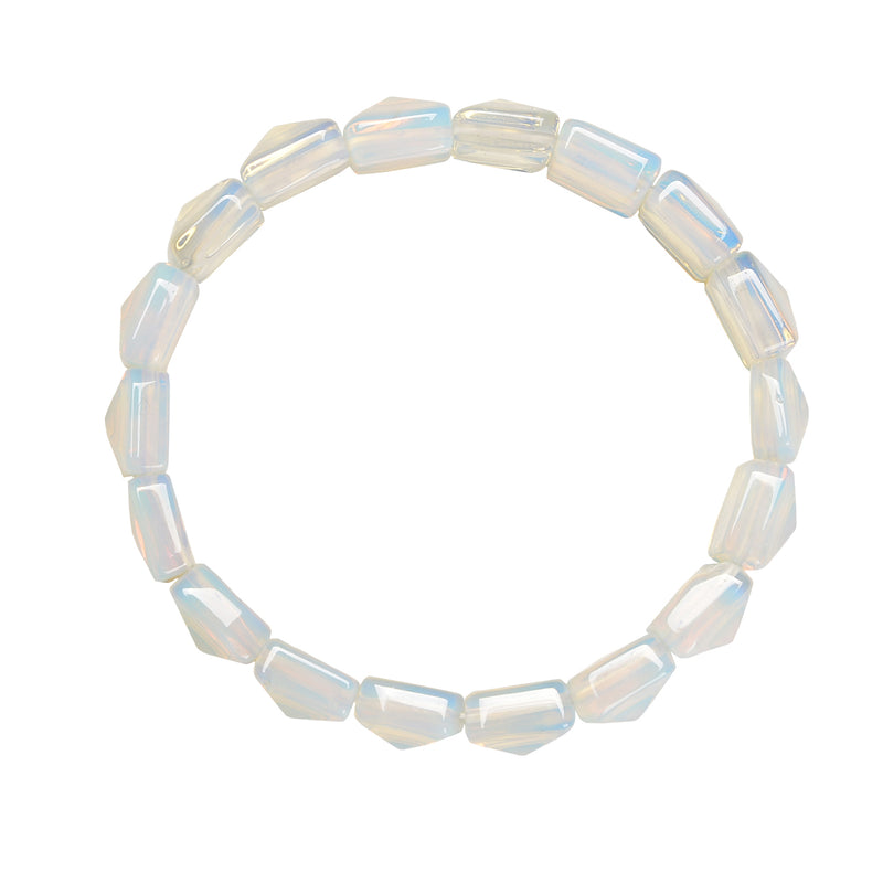 Opalite Double Drill Pyramid Shape Bracelet Size Approx 10mm Length 7.5"