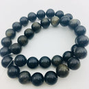 gold sheen obsidian smooth round beads 